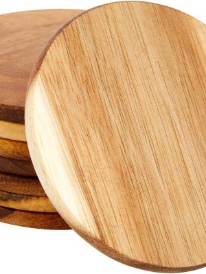 Acacia Wood Coaster Set