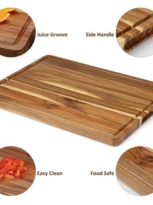 acacia cutting board 02 (3) Acacia cutting board with perimeter juice groove