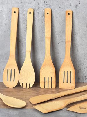 bamboo cooking utensils set 02 (5) Bamboo Utensil Cooking Set For Kitchen
