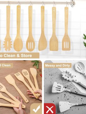 bamboo cooking utensils set 04 (1) Eco-friendly Bamboo Cooking Utensils