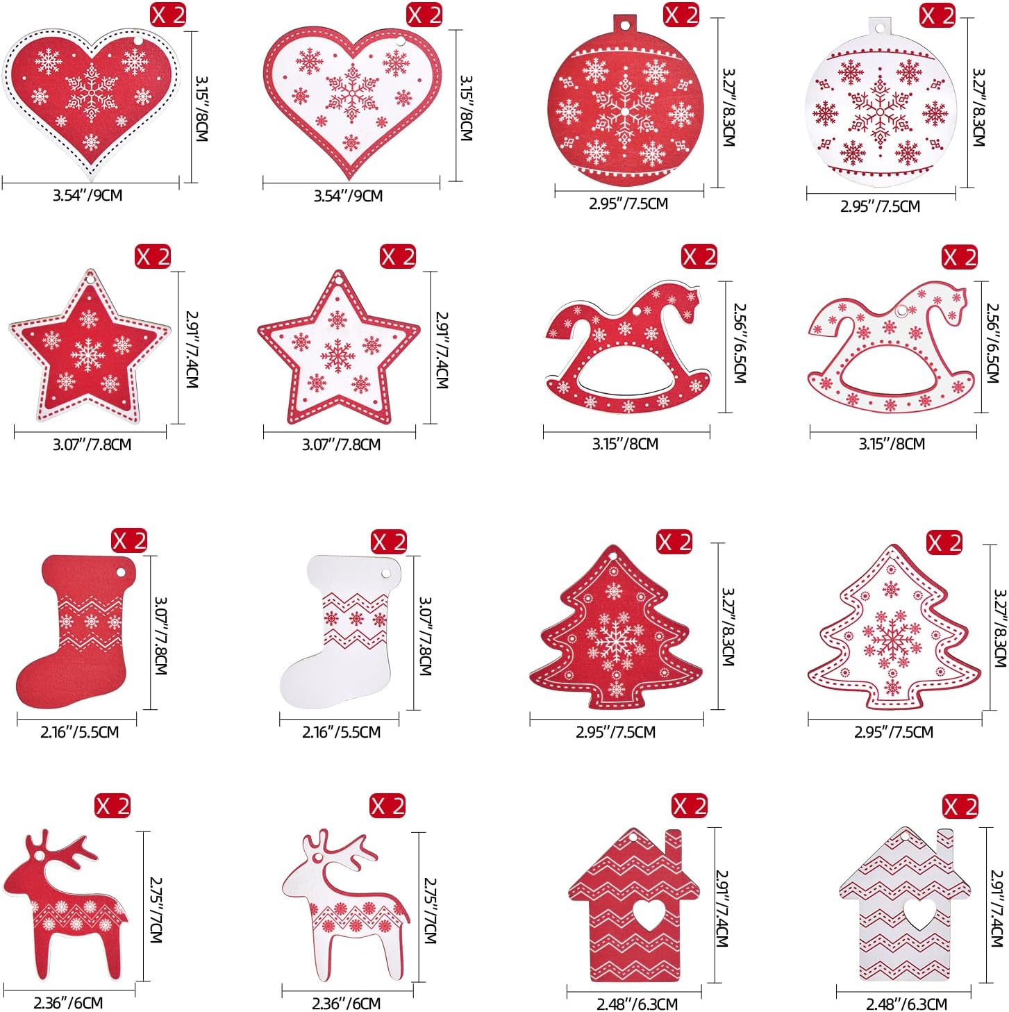 Wooden Christmas Ornaments Hanging Decorations - Image 4