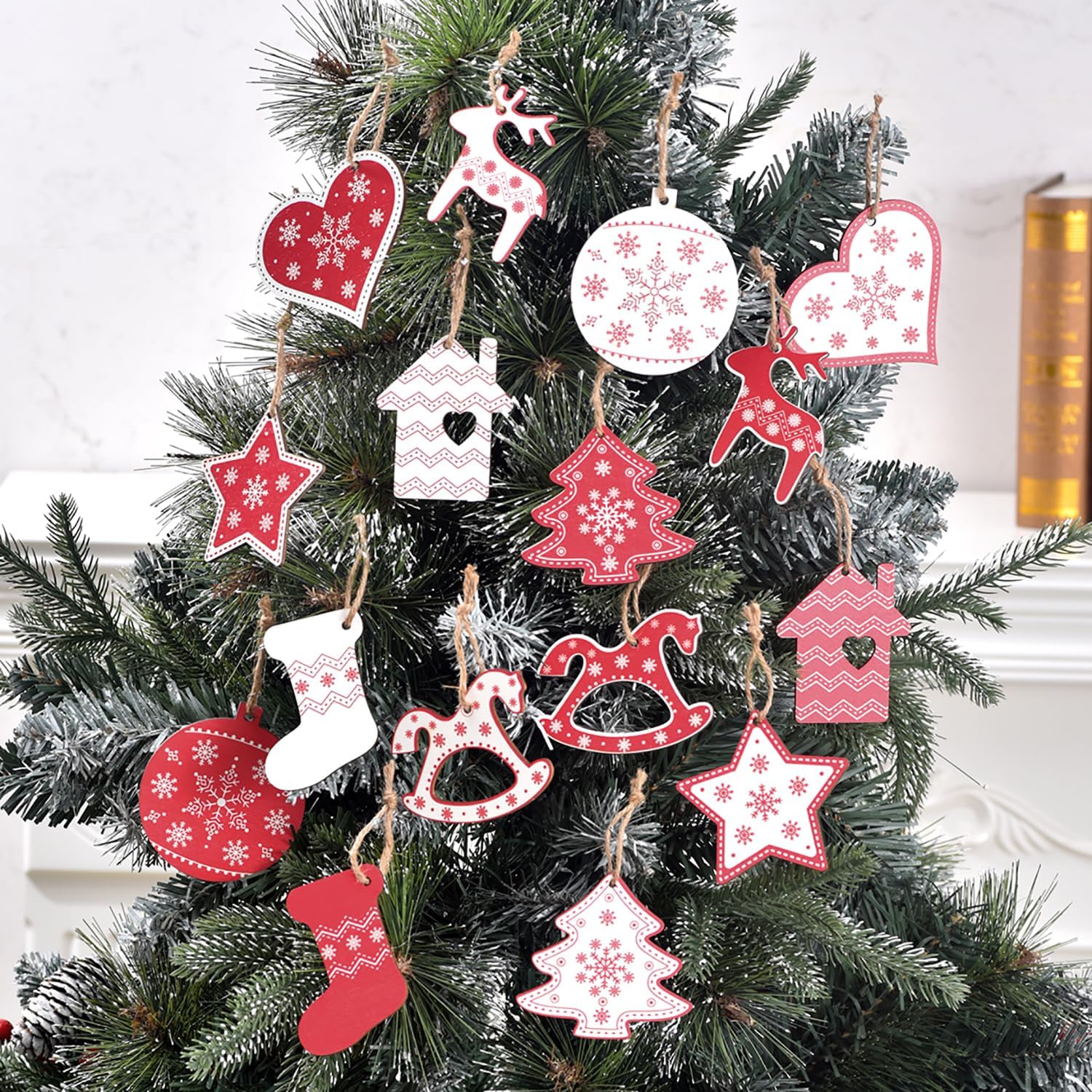 Wooden Christmas Ornaments Hanging Decorations - Image 3