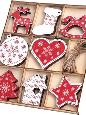 wooden ornaments 05 (4) Wooden Christmas Ornaments Hanging Decorations