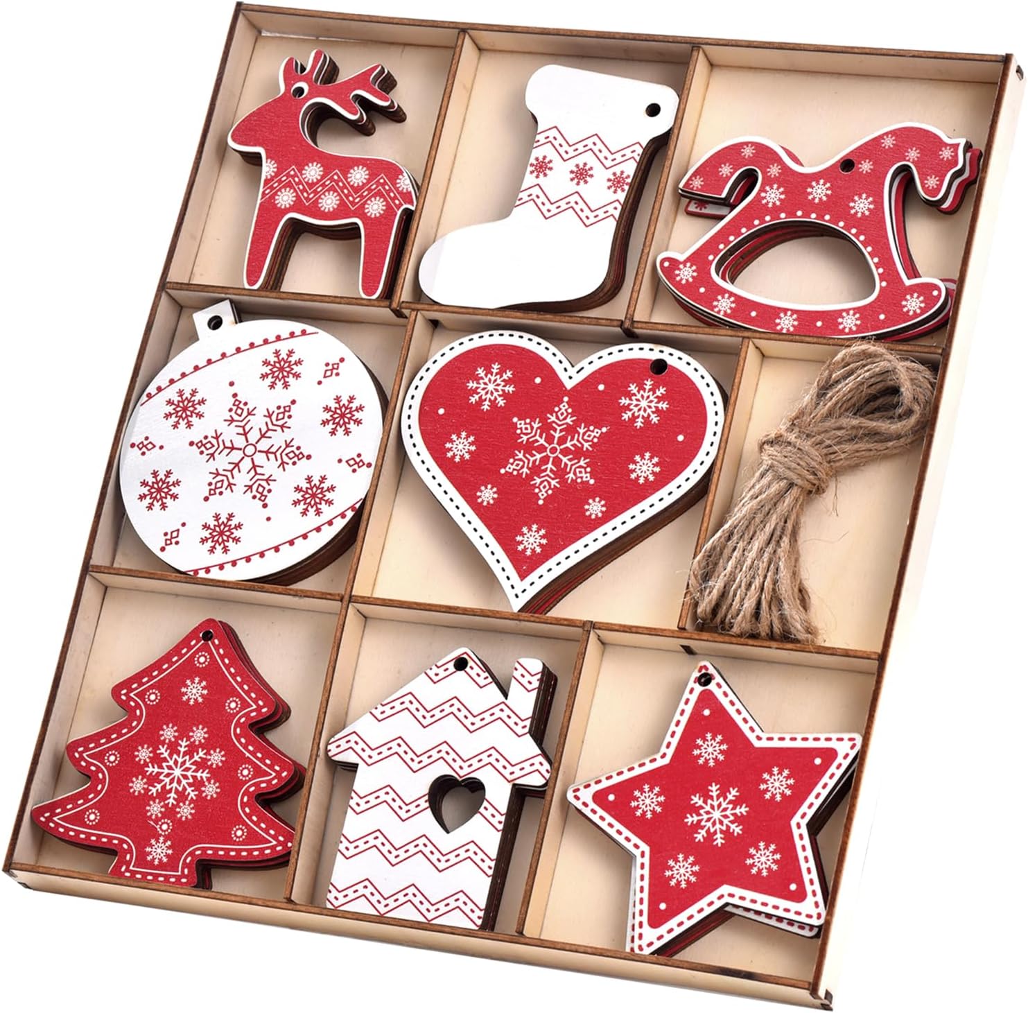 Wooden Christmas Ornaments Hanging Decorations