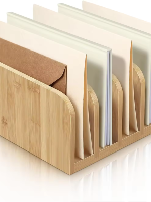 Bamboo Desktop Organizer Office Storage Rack