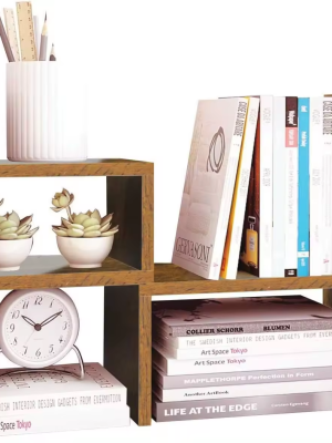 Black walnut Desktop Bookshelf with Drawers