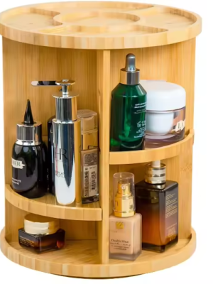 Bamboo Makeup Organizer Countertop