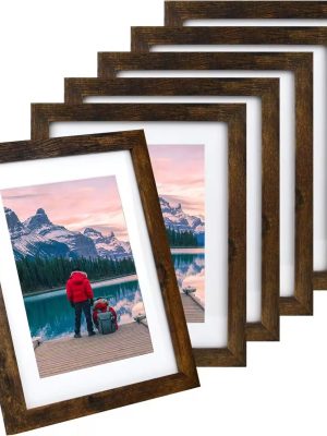 Picture Frames with Bark Edges, Rustic Wood Photo Frame for Tabletop or Wall Display