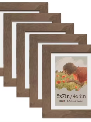Wholesale Custom Size Natural Wood Grain Brown Walnut Photo Frames For Display Picture