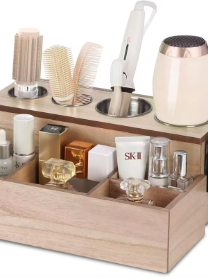 Wooden Hair Dryer Holder With Drawer Hair Tools
