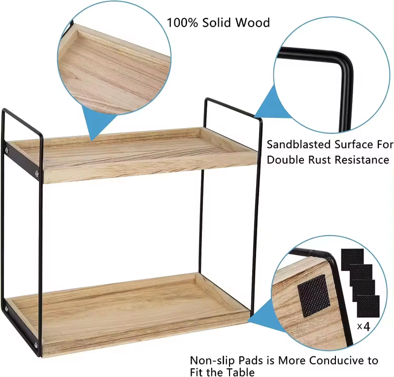 Wooden Bathroom Countertop Organizer - Image 3