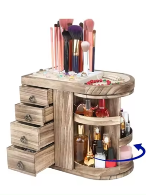 5-Layer Wood Jewelry Organizer 4 Drawers Wooden Jewelry Storage Shelf for Makeup Brush Gift5-Layer Wood Jewelry Organizer 4 Drawers Wooden Jewelry Storage Shelf for Makeup Brush Gift