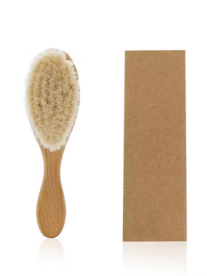 Custom logo wooden wood paddle combs scalp massager set small travel natural detangling bamboo hair brush