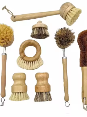 Best Selling Wooden Bamboo Cleaning Pot Brush Biodegradable Palm Sisal Dish Kitchen Brushes