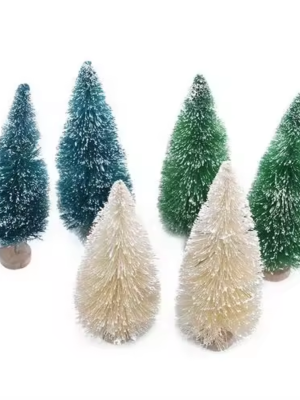 Artificial mini Christmas tree with wooden base