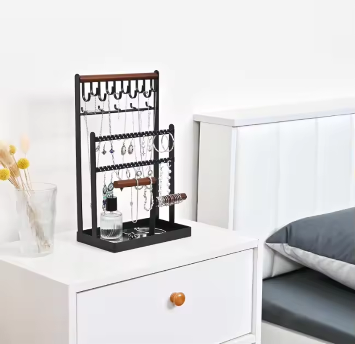 Wooden Display Jewelry Accessory Stand Jewelry Bracelet Holder Bangle Watch Necklace Storage Jewelry Box Organizer - Image 2