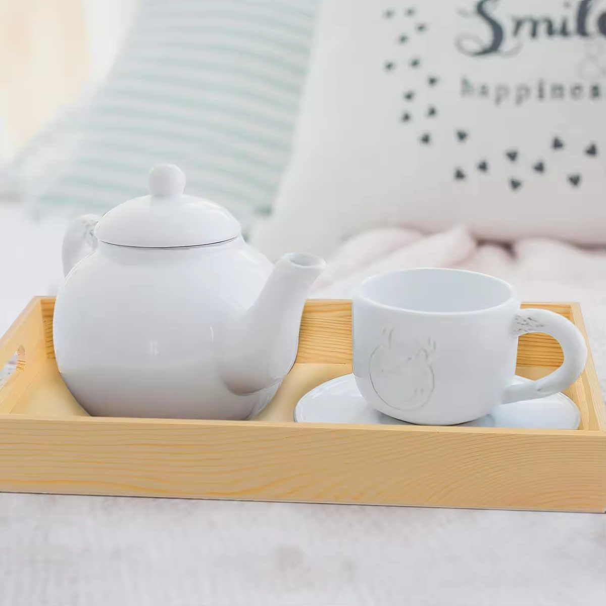 Rectangular Natural Bamboo Tray Serving Platter for Coffee Table Functional Ottoman Tray - Image 5