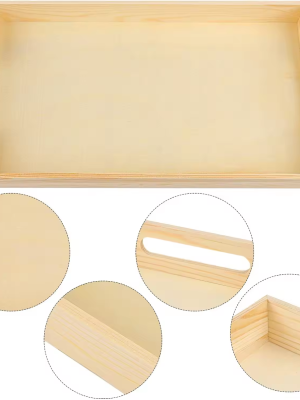 Rectangular Natural Bamboo Tray Serving Platter for Coffee Table Functional Ottoman Tray