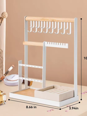 1pc Fashionable Jewelry Storage Rack For Hanging Earrings Rings Displaying Jewelry And Tidying Up Desk