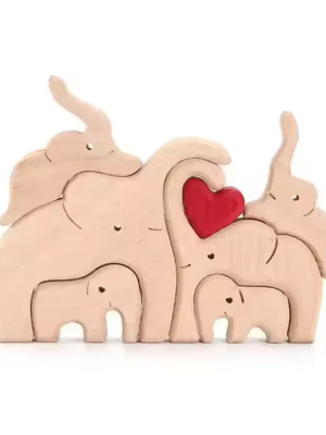 Wooden Elephants Puzzle, Family Keepsake Gift