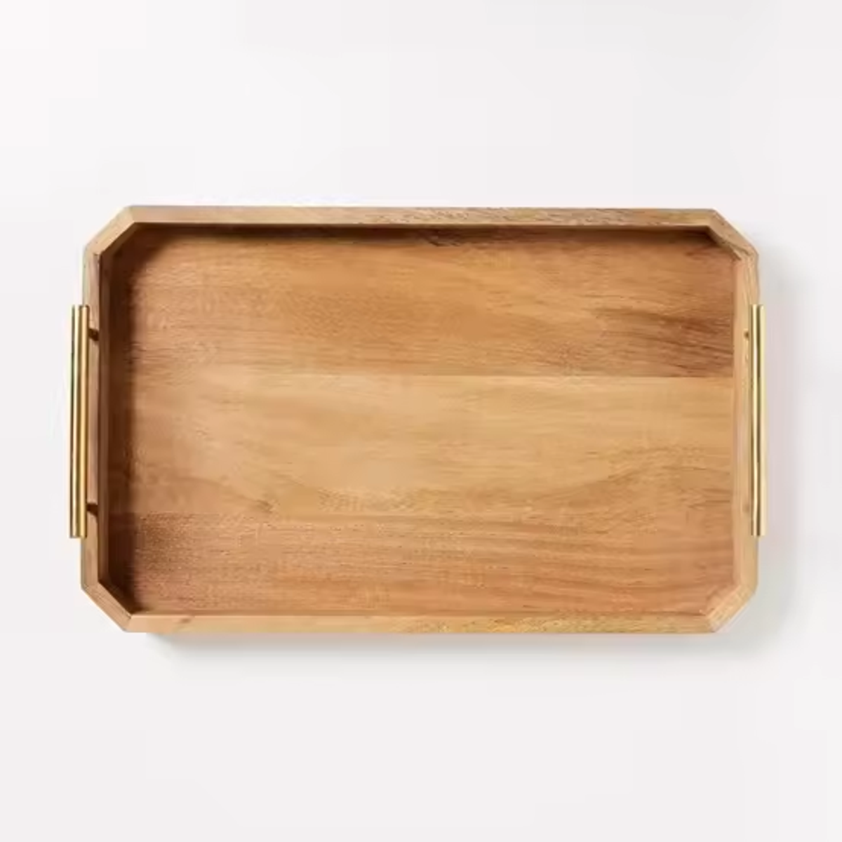 Eco Friendly Customized Restaurant Food Serving Tray Tea Fruit Plates Hotel Breakfast Bamboo Wooden Rolling Tray