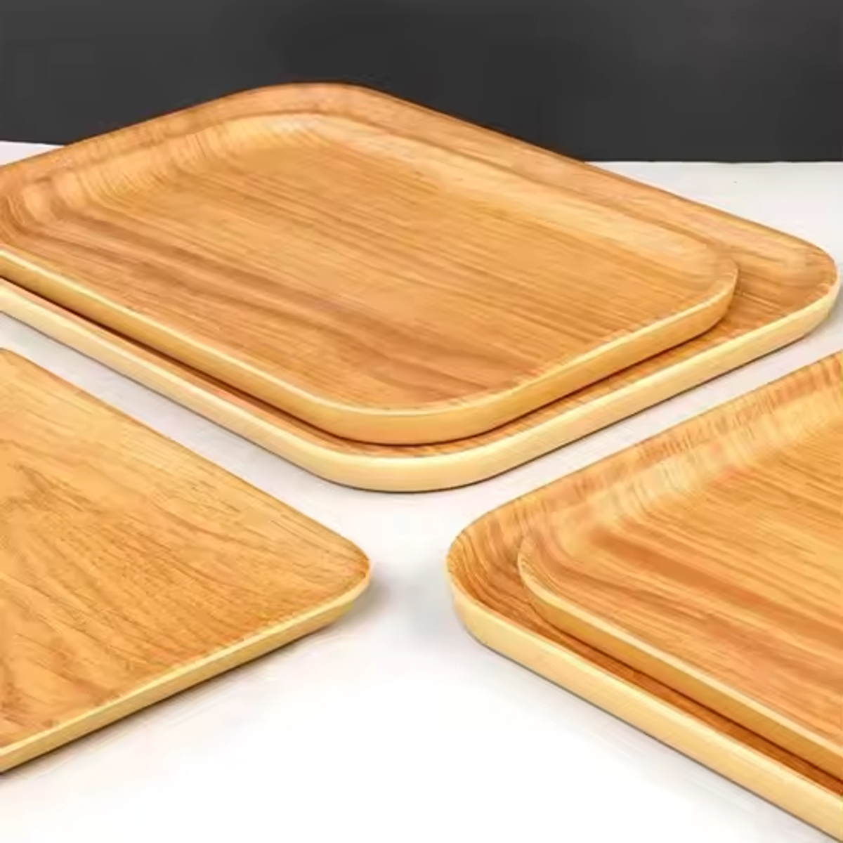 Food Preservation Tray Solid Wood Serving Plate Rustic Dessert Tray Coffee Tea Pllate wooden trays serving - Image 6