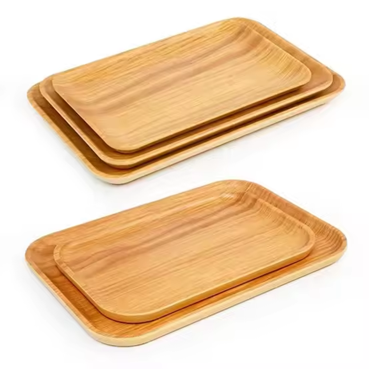 Food Preservation Tray Solid Wood Serving Plate Rustic Dessert Tray Coffee Tea Pllate wooden trays serving - Image 3