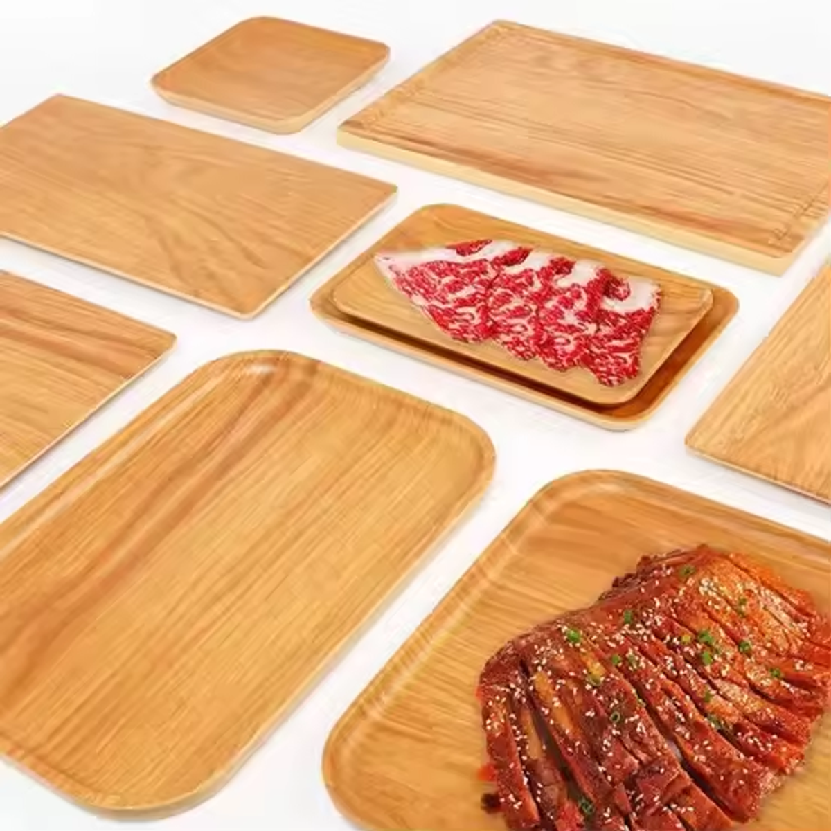 Food Preservation Tray Solid Wood Serving Plate Rustic Dessert Tray Coffee Tea Pllate wooden trays serving - Image 4