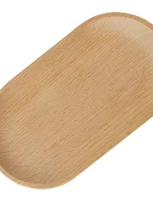 Decorative Platter Oval Shape Acacia Wood Serving Tray For Coffee Tea Fruit Food Dessert Wooden Tray