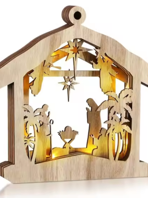 Christmas Nativity Scene Ornament Wooden Nativity Set Christmas Ornament