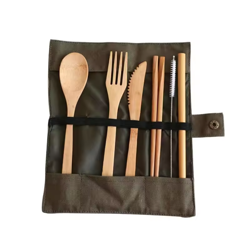 Wooden Forks and Spoons Knives Bamboo Cutlery Set Wood Flatware Sets For Travel Camping Kitchen Eating Dinner Parties Home - Image 5