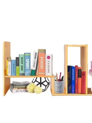 Expandable Bamboo Desktop Book Rack