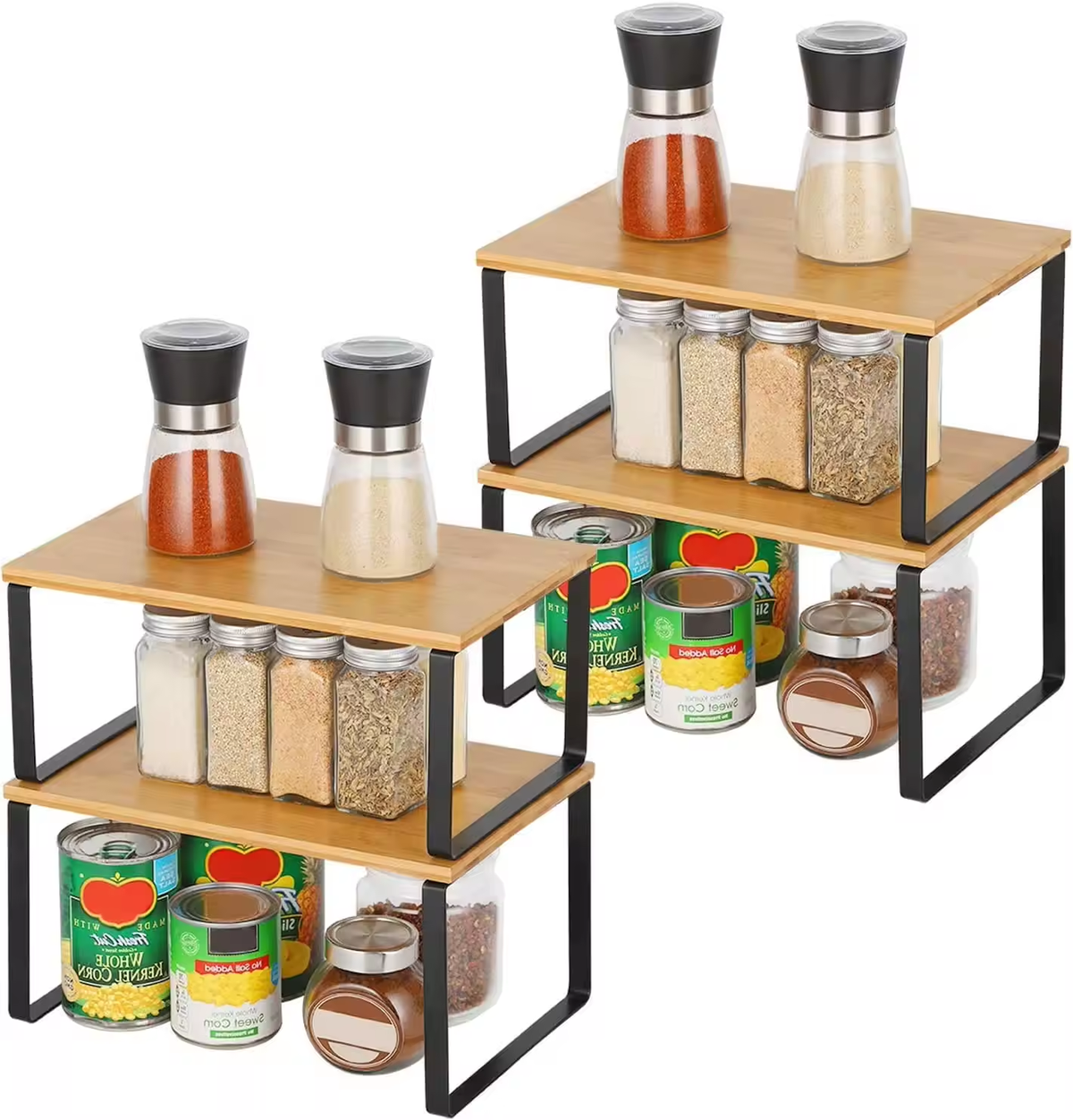 Custom Wooden 2 tiers Desktop Storage Rack Cosmetic Shelf Display Standing Rack for Office Bedroom Bathroom Counter Kitchen - Image 3
