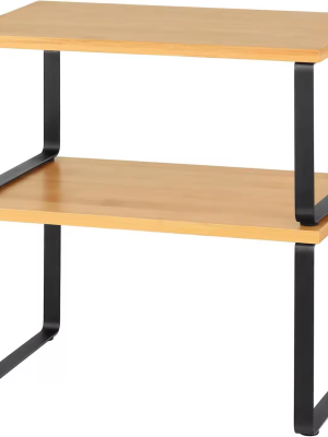 Custom Wooden 2 tiers Desktop Storage Rack Cosmetic Shelf Display Standing Rack for Office Bedroom Bathroom Counter Kitchen
