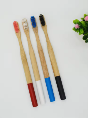 Wholesale custom logo natural biodegradable travel baby kids Soft Bristles bamboo toothbrush