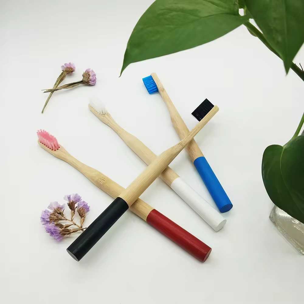 Wholesale custom logo natural biodegradable travel baby kids Soft Bristles bamboo toothbrush - Image 4