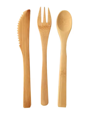 Kitchen Bamboo Cutlery Set Tableware Natural Wood Dinnerware Wooden Fork Practical Chinese Wood Cutlery