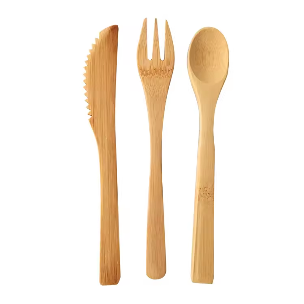 Kitchen Bamboo Cutlery Set Tableware Natural Wood Dinnerware Wooden Fork Practical Chinese Wood Cutlery