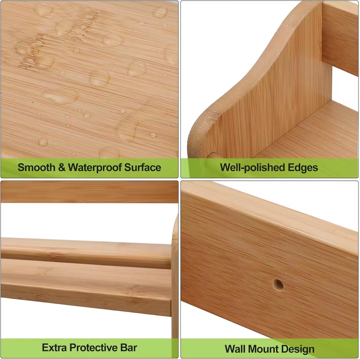 3-Tier Bamboo Countertop Storage Rack product view 3