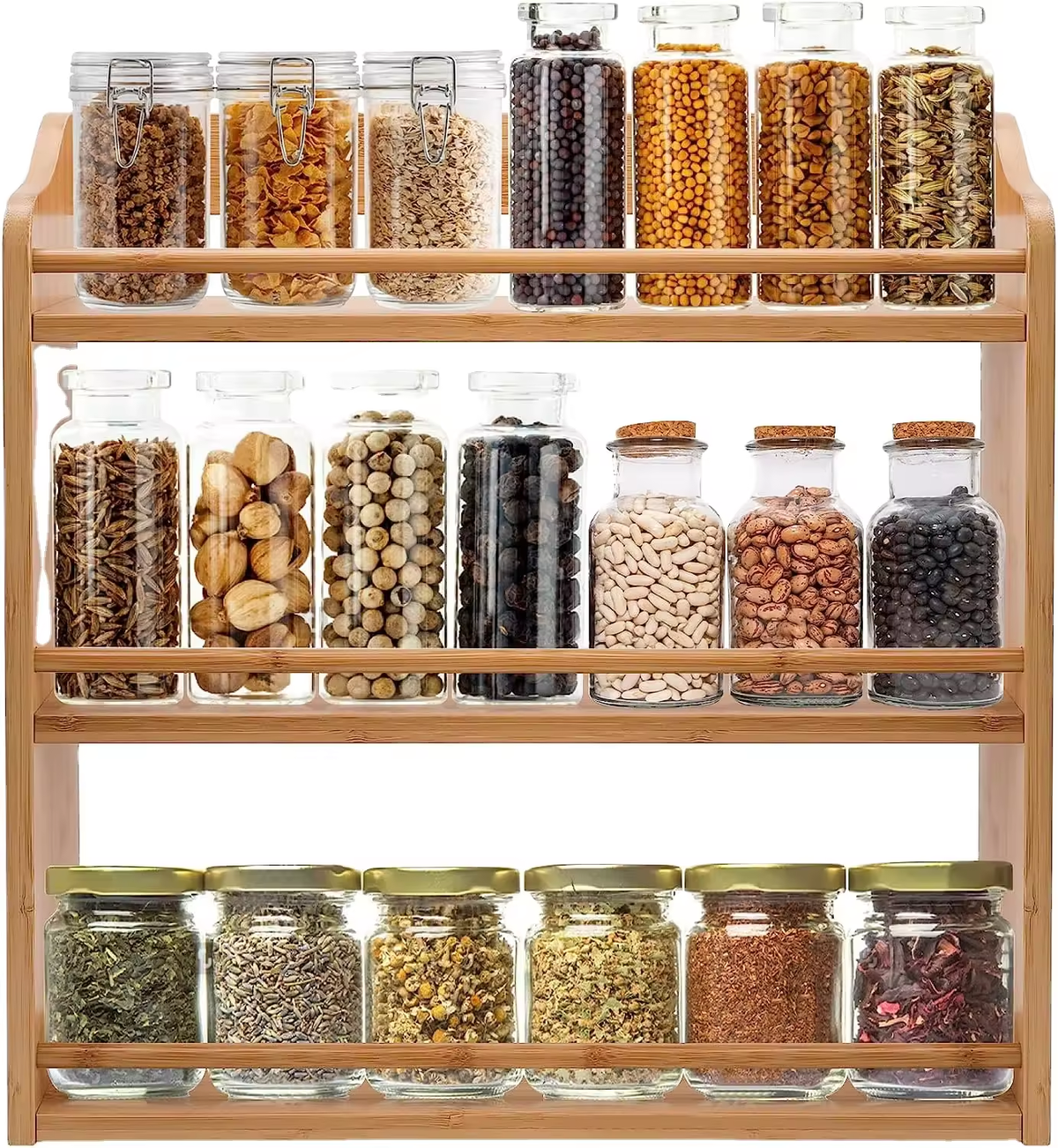 3-Tier Bamboo Countertop Storage Rack product view 4