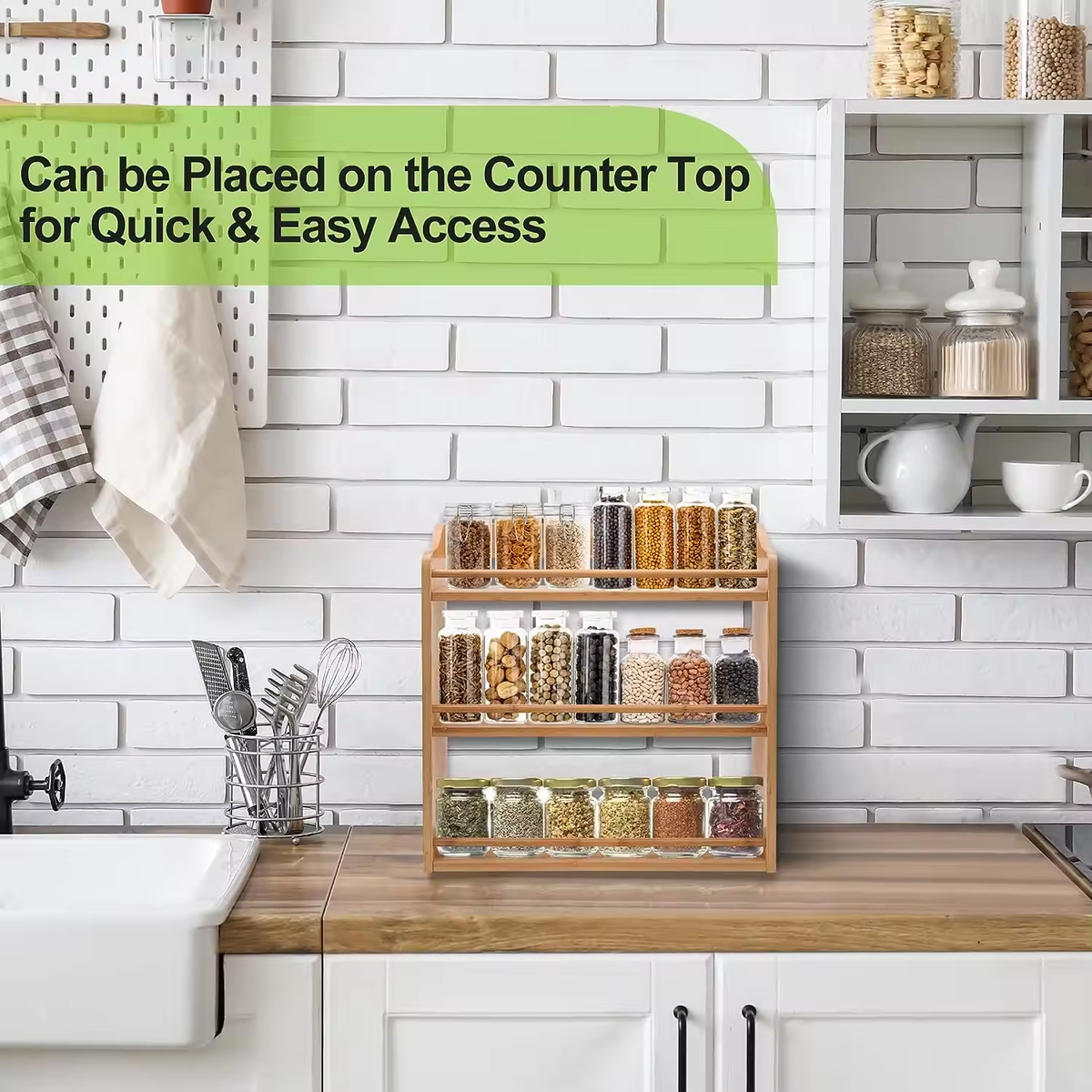 3-Tier Bamboo Countertop Storage Rack product view 6
