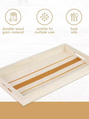 Wooden Food Serving Tray with Handles