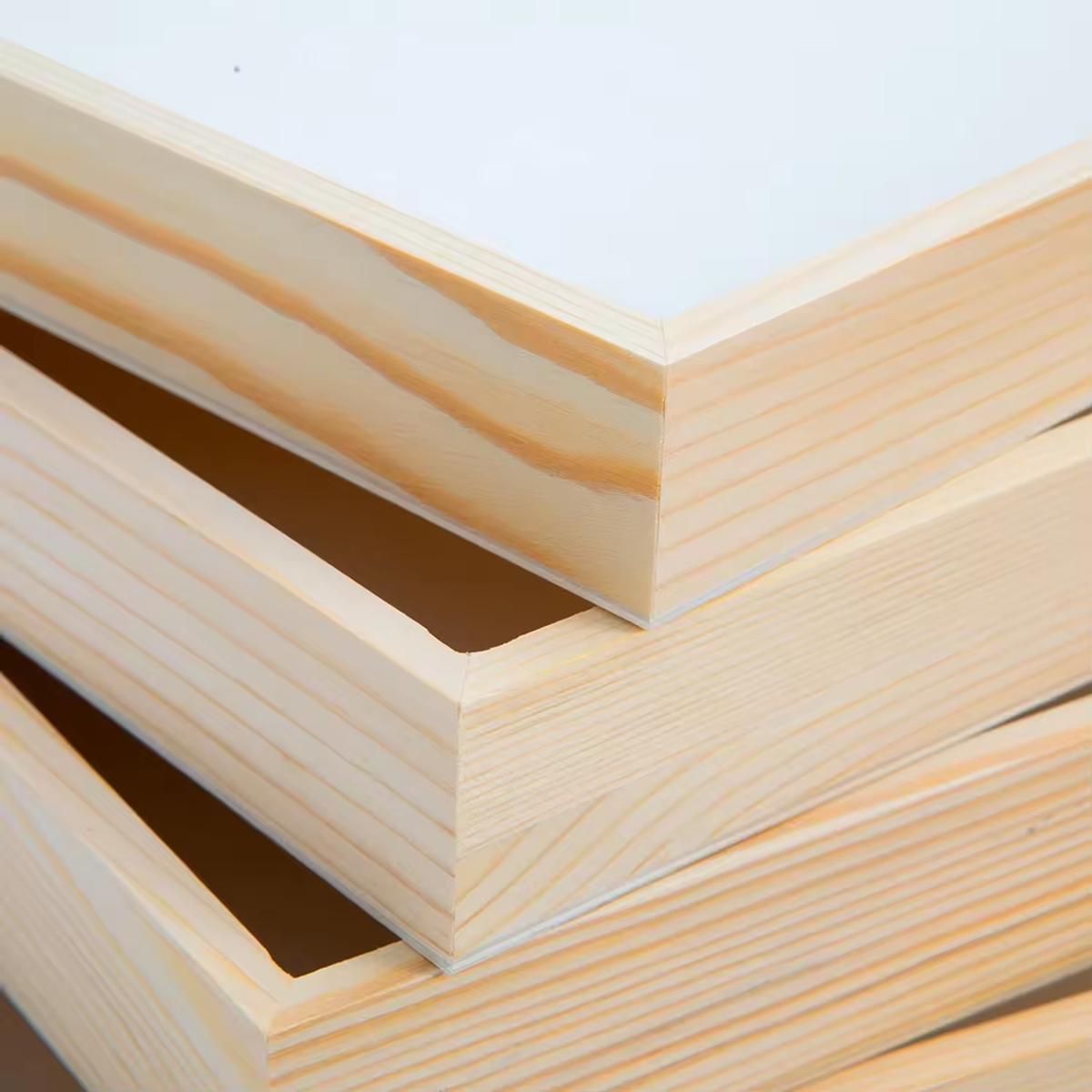 Wooden Nested Serving Trays - Set of 5 Unfinished Trays with Cut-Out Handles for Crafts - Image 3