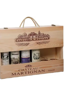 Six Bottles Of Solid Wood Wine Boxes, (3) Red wine wooden box six packs wooden box Wooden Red Wine Storage Champagne White Wine Packaging Box For 6 Bottles