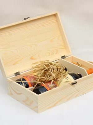Wine Boxes With Handle (6) Customized two bottles wine box paulownia wine box with lock for easy carrying wine boxes with handle