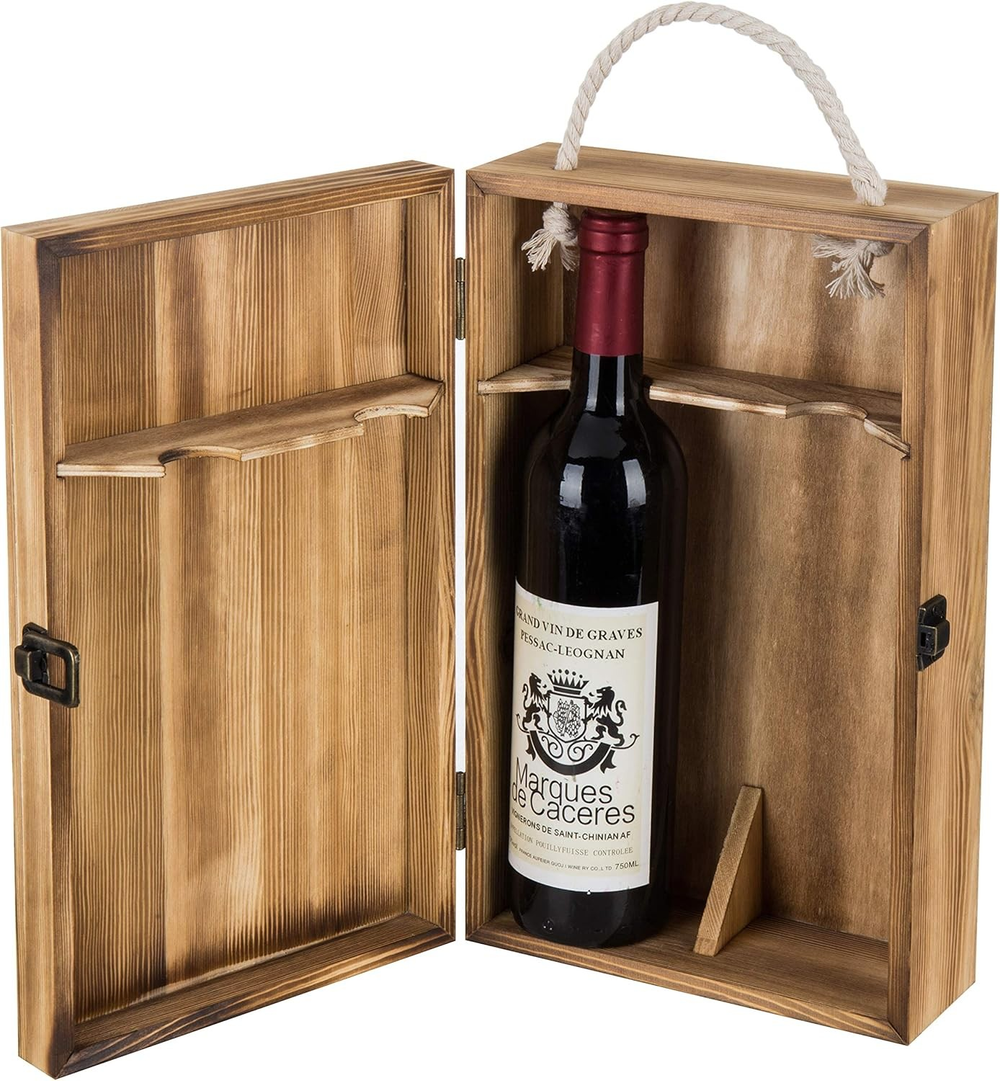 Two Bottles Gift Wine Box Wooden Accept Customized - Image 3